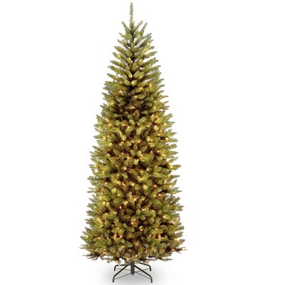 7.5ft National Christmas Tree Company Kingswood Fir Artificial Slim Christmas Tree Dual Color LED