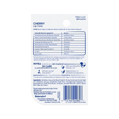 NIVEA Lip Cherry Tinted Lip Balms - 0.34oz/2ct: Moisturizing, Stick Form