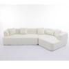 GDFStudio Arvik 128" Modern 3-Seater Boucle Upholstered Sectional Sofa with Pillows - 3 of 4