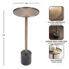Kate and Laurel Vanora Metal and Marble Drink Table, 10x10x24, Black and Gold - 2 of 4