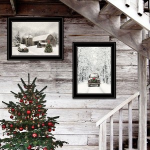YOOCOZZ Christmas Trendy Decoration Set, Xmas Wall Arts, "Antique Christmas" 2-Piece Vignette by Lori Deiter, Ready to Hang Framed Print, Black Frame - 1 of 4