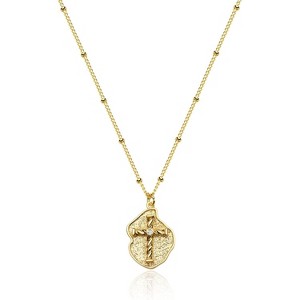 Cross Necklace 14K Plated Dainty Chain, Minimalist Faith Pendant Religious Prayer Jewelry Gift - 1 of 4