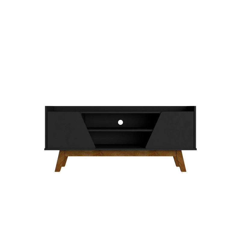Marcus Mid-Century Modern 4 Shelf TV Stand for TVs up to 55&#34; Matte Black - Manhattan Comfort, 1 of 7