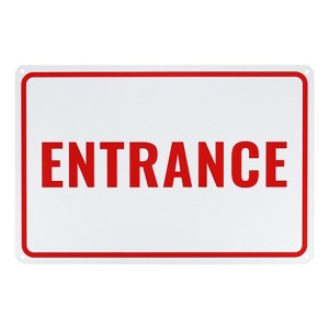 Unique Bargains Aluminum Reflective Rust Free Waterproof Entrance Sign 1 Pc - 1 of 4