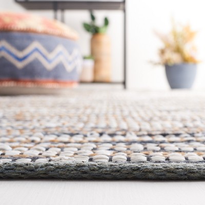 Edgy Elegance Gray Cowhide Handmade Flat Woven Rug