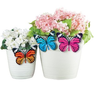 Collections Etc Colorful Butterfly Pot Hangers - Set of 3 White - 1 of 2
