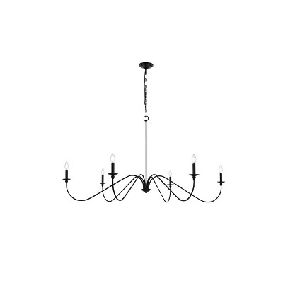 Elegant Lighting Rohan 60 inch chandelier in Matte Black