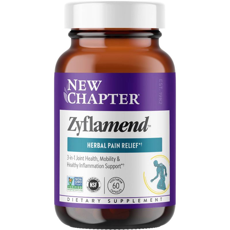New Chapter Zyflamend Multi-Herbal Pain Reliever + Joint Supplement, Healthy Inflammation Response Capsules - 60ct, 1 of 9