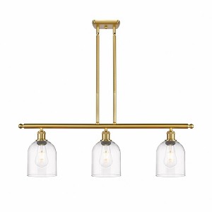 Bella - 3 Light Stem Hung Island In Industrial Style-10 Inches Tall and 36 Inches Wide - 1 of 1