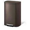 13 Gallon / 50 Liter Step-On Stainless Steel Trash Can with Soft-Close Lid, Slim Garbage Bin with Inner Bucket for Bathroom or Bedroom, Silver - 2 of 4