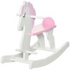 Qaba Little Wooden Rocking Horse Toy for Kids' Imaginative Play, Children's Small Baby Rocking Horse Ride-on Toy for Toddlers 1-3, Pink and White - 4 of 4