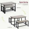 3 Piece Dining Table Set for 4 with Space-Saving Benches, Tabletop, Steel Frame, Modern Farmhouse Kitchen Table - 4 of 4