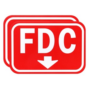 Unique Bargains Aluminum Outdoor "FDC" Fire Department Connection Metal Signw with a Down Arrow 2 Pcs - 1 of 4