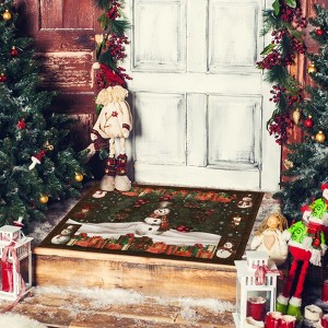 Christmas Area Rug Snowman Design Carpet for Indoor Home Decor Washable Non Slip Throw Carpet - 1 of 4