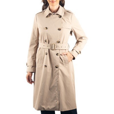 Женские куртки Alpine Swiss Carla Womens Waterproof Rain Trench Coat Long Rain Jacket Lightweight Raincoat Double Breasted Overcoat KHK L — фото 4