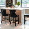 INFURNIC Counter and Bar Stools Velvet Upholstered Barstools with Tufted Back and Nailhead Trim for Home, Black, 24.4"*19.7"*41.3" - 4 of 4
