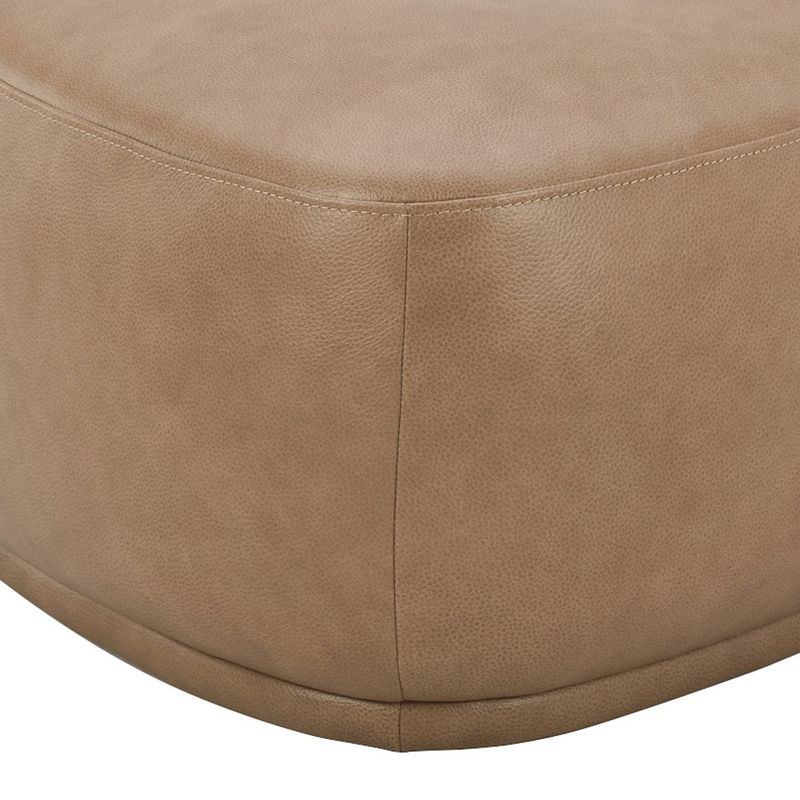 Pebble 44" Rounded Triangle Cocktail Ottoman, Tuscan Tan Brown Top Grain Leather, 4 of 7