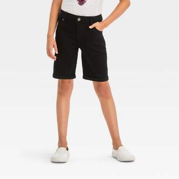 Girls' 'Solid' Ribbed Bike Shorts - Cat & Jack™ Black M