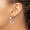 Black Bow Jewelry 2.5mm Polished Sterling Silver Round Hoop Earrings, 30mm (1 1/8 in) - 3 of 4