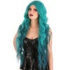 HalloweenCostumes.com  Women Curly Enchanted Lagoon Wig for Women, Green - 3 of 4