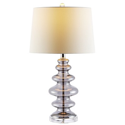 Adjustable 16'' White Stick Table Lamp with Crisp Shade