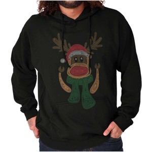 Ugly Christmas Santa Sock Monkey Hoodie Sweatshirt Women Men Brisco Brands - 1 of 4