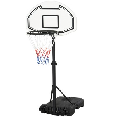 Aosom Poolside Basketball Hoop Stand Portable Basketball System Goal,  Adjustable Height 3'-4', 30" Backboard