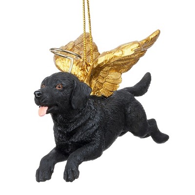 Design Toscano Honor the Pooch: Black Lab Holiday Dog Angel Ornament