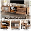 HDZNVF Modern TV Stand For 75 Inch TV, TV Console With 2 Glass Doors, Walnut - 4 of 4