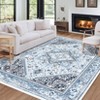 Washable Vintage Oriental Rug Non Slip Low Pile Rug Soft Throw Floor Cover Retro Medallion Indoor Carpet for Living Room Bedroom - 2 of 4
