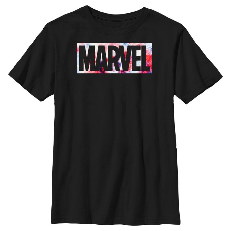 Boy's Marvel Classic Patriotic Tie-Dye Logo T-Shirt, 1 of 6