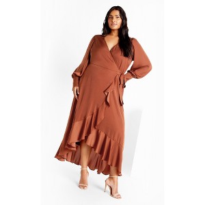 CITY CHIC | Women's Plus Size Oki Maxi Dress - copper - 22W - 1 of 4