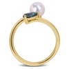 EVERLY JEWELRY | Multiple-color option in Yellow Silver Pearl Ring with Multiple color gemstone Options. - 4 of 4
