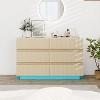 NicBex 6 Drawer Dresser for Bedroom,Modern Chest of Drawers with LED,Dressers for Kids Room,Living Room,Entry and Hallway,Natural - 2 of 4