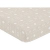 Sweet Jojo Designs Boy or Girl Gender Neutral Unisex Baby Fitted Crib Sheet Boho Llama Taupe and White - 3 of 4