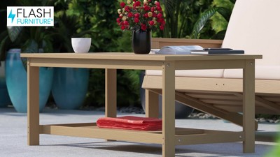 Charlestown Black Poly Resin Two Tiered Coffee Table