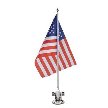 Juvale American Flag Car Mount, Patriotic US Flag with Metal Stand & Suction Cup for Vehicle Decor, 8 X 11 in