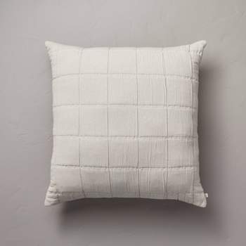 26"x26" Grid Lines Matelassé Euro Bed Pillow  - Hearth & Hand™ with Magnolia