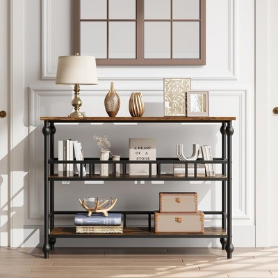 Console Table, 3-Tier Sofa Tables Narrow Entryway Table with Storage