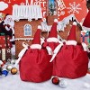 Christmas Drawstring Gift Bags, 5Pcs Flannel Holiday Treat Pouches with Santa Hat Design for Candy Snacks, Party Favors for Xmas Birthday Wedding - 4 of 4