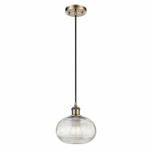 Ithaca - 1 Light Cord Hung Mini Pendant In Industrial Style-8.25 Inches Tall and 8 Inches Wide - 1 of 1