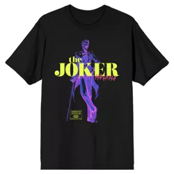 The Joker Text and Character Graphic Men’s Black Graphic Tee