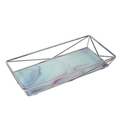 Geometric Tempered Glass Vanity Tank, Glass Vanity Trays