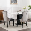 Akoasm 2-Piece Set Modern Velvet Upholstered Dining Chairs with Wood Legs and Tacker Nail Accents-Black - 3 of 4
