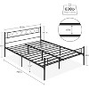 Metal Twin Bed Frame for Girls/Boys, Twin Size Platform Bed Frame with Iron-Art Sweet Heart, Under Bed Storage, Easy Assembly - 2 of 4