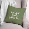 Creative Products Grateful Hearts Gather Here in Green 18 x 18 Spun Poly Pillow - 3 of 3