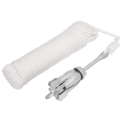 VidaXL Folding Anchor with Rope Silver 3.3 lb Malleable Iron
