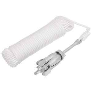 VidaXL Folding Anchor with Rope Silver 3.3 lb Malleable Iron - 1 of 4