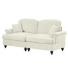 Elegant Mid-Century Chenille 2-Seater Sofa with Flared Arms, Skirt & Spindle Legs - 4 of 4