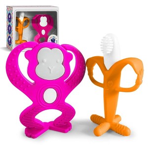 Baby Teething Toys Set - Baby Monkey Banana Teether and Toothbrush - 1 of 4